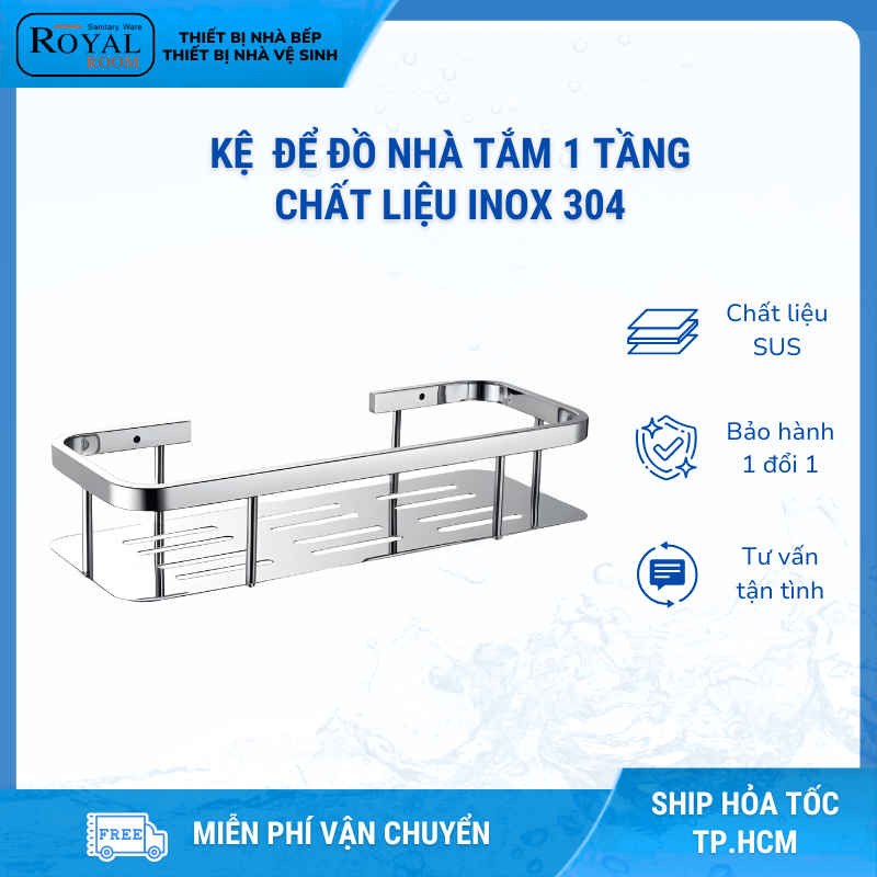 Kệ inox 304 1 tầng để đồ nhà tắm chất liệu chắc chắn
