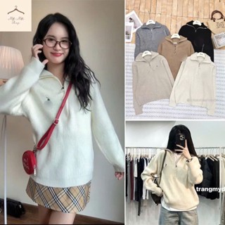  Áo Len Dáng Dài From Rộng Tay Dài Áo Len Sweater Cổ Lọ Kéo Khoá Lỡ Chất Len Gân Phối Ngựa Thêu Nổi Hàng Qccc Matmatshop 