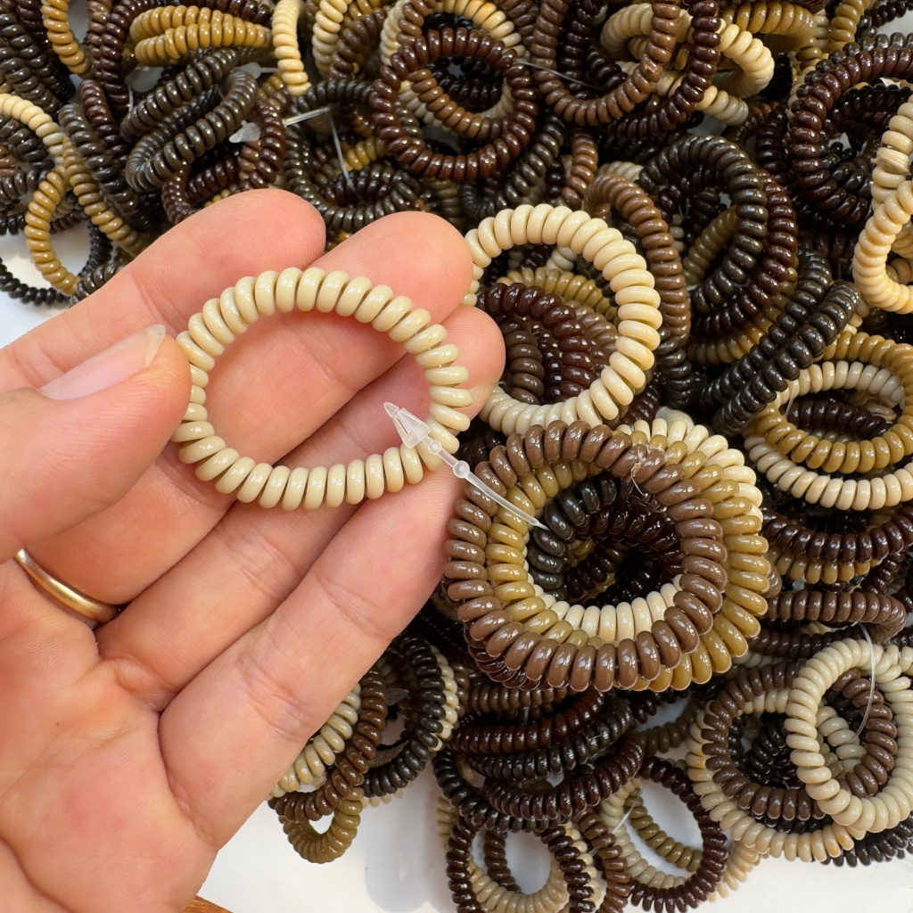 SET 20 Dây Cột Tóc Lò Xo, dây buộc tóc lò xo Loại Nhỏ màu NÂU Dễ Thương