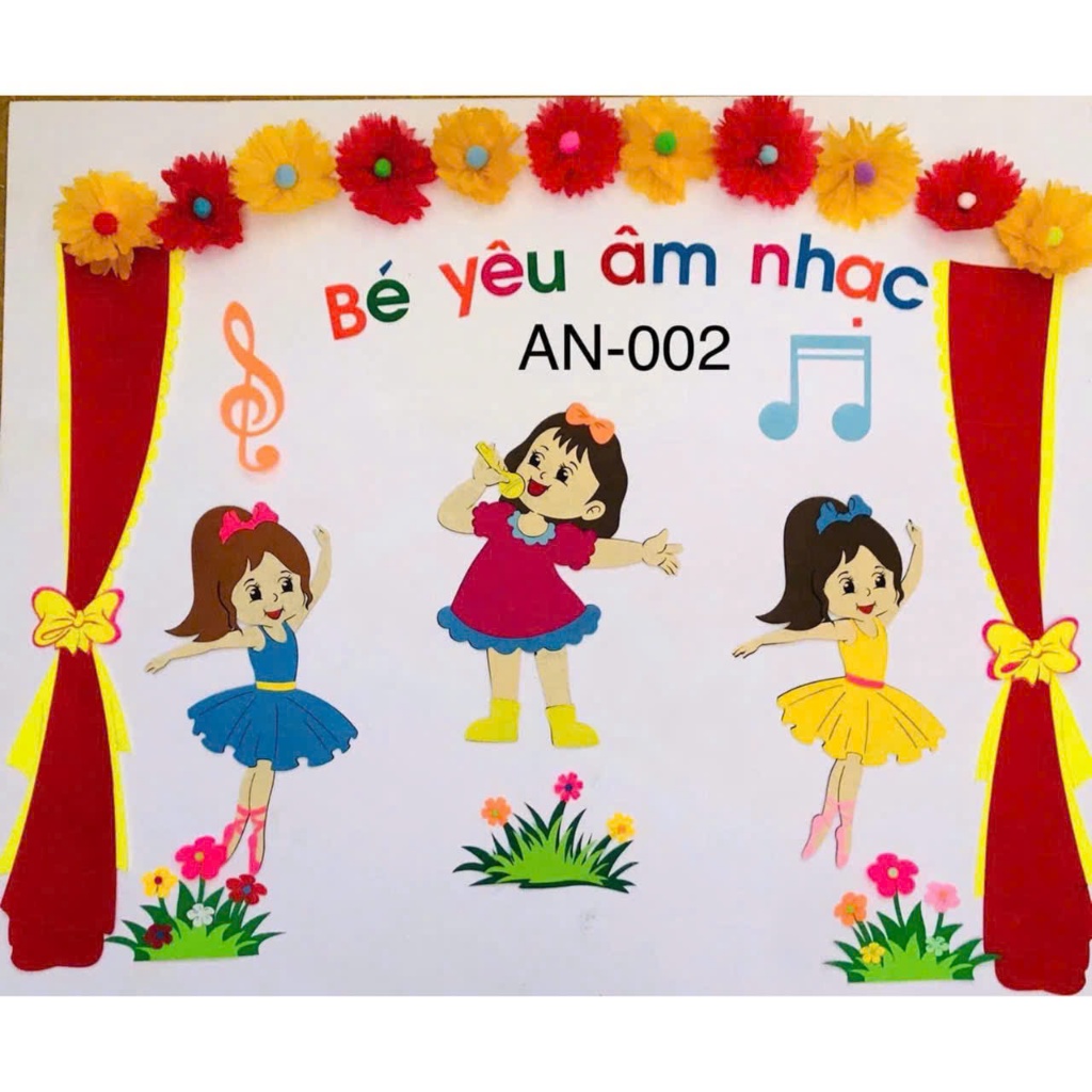 Tranh góc âm nhạc 002 nỉ mầm non - Shop mầm non Putin Sản phẩm dùng để trang trí lớp học cho các bé 
