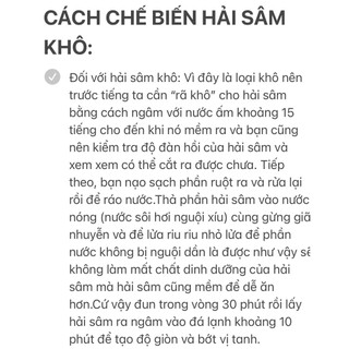 100g Hải sâm dừa xuất khẩu size lớn 3-4 con/100gr_dùng chế biến món ăn.