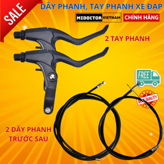 Combo 2 Tay Phanh Xe Đạp Và 2 Dây Phanh Xe Đạp Trước Sau Hợp Kim - Chính Hãng miDoctor