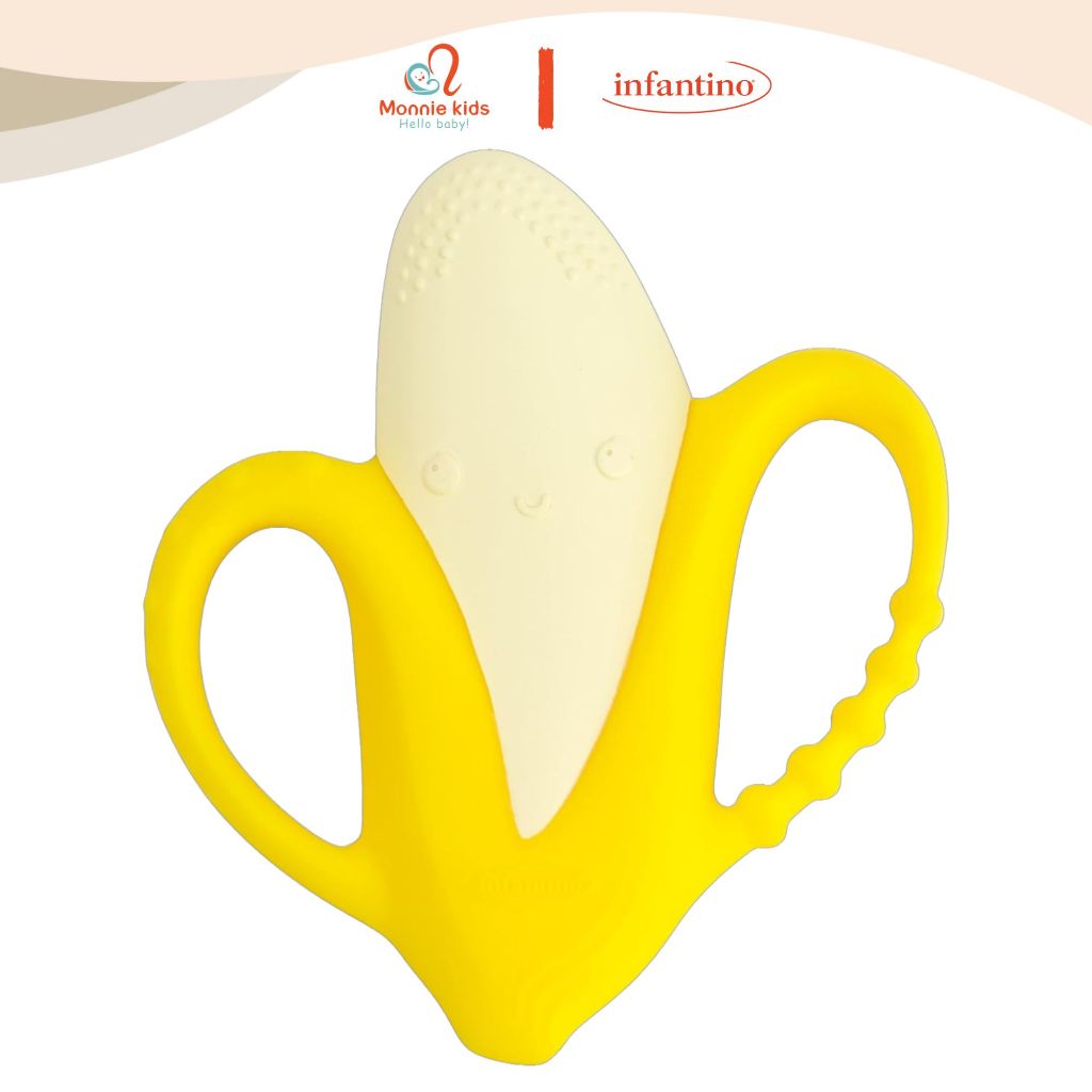 Gặm nướu Infantino Lil' Nibbles cho bé sơ sinh, đồ chơi tập cầm nắm massage lợi trẻ em - Monnie Kids