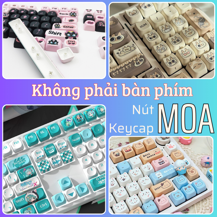 Tổng hợp keycap dễ thương, chất liệu PBT cao cấp, lắp được cho nhiều loại bàn phím | BigBuy360 - bigbuy360.vn