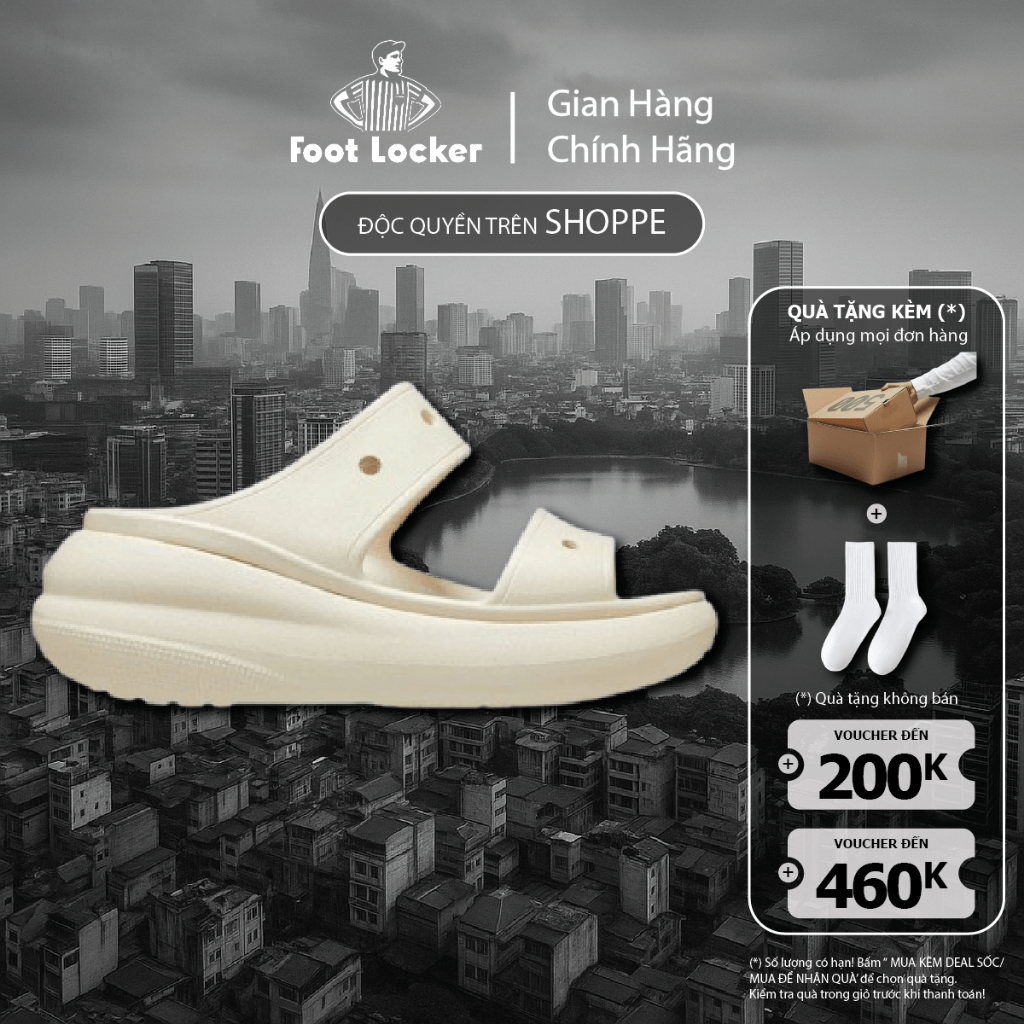 [ CHÍNH HÃNG ] DÉP XĂNG ĐAN UNISEX CROCS CLASSIC CRUSH - BONE - Foot Locker