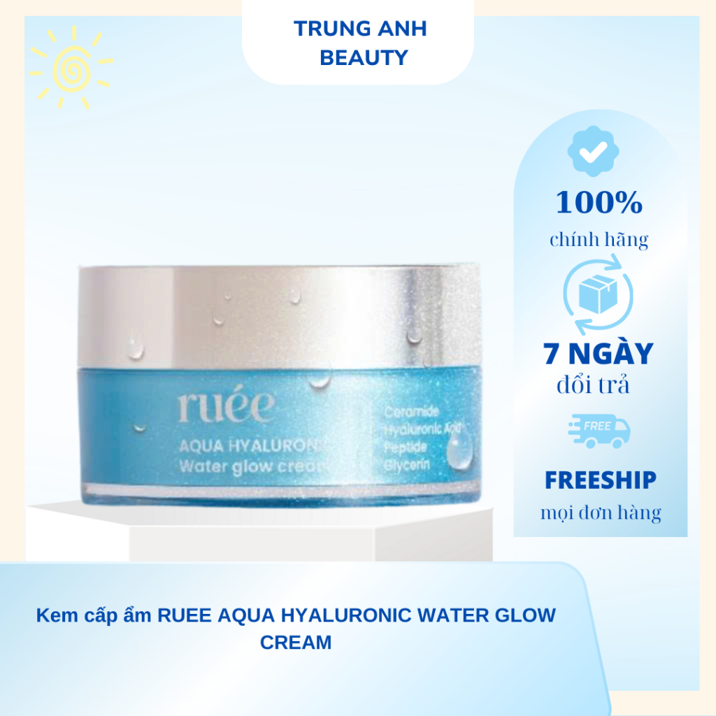 Kem cấp ẩm RUEE AQUA HYALURONIC WATER GLOW CREAM Mới