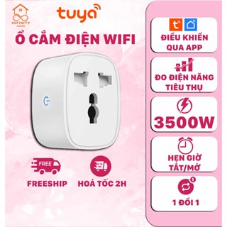 Ổ Cắm Điện Thông Minh [ TUYA ] Hẹn Giờ Wifi , 3500W, Điều Khiển Từ Xa, Đo Điện Năng Tiêu Thụ, |HỎA TỐC HCM|