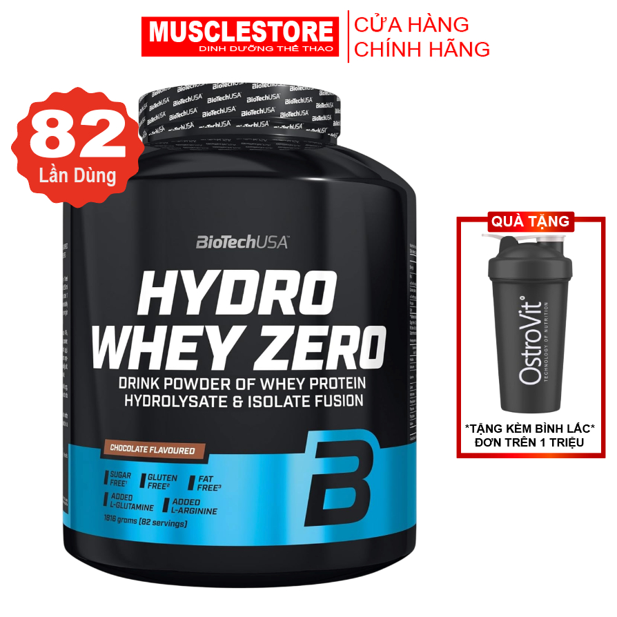 BiotechUSA HYDRO WHEY ZERO, 100% Whey Protein Hydrolyzed (4LBS), Hỗ Trợ Phục Hồi,  Phát Triển Cơ Bắp