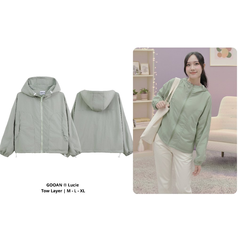 Áo Khoác Gió Nữ Lucie Chống Nắng Chống Mưa Thoáng Mát - Phong Cách Hàn Quốc Thanh Lịch, Mát Mẻ Suốt Ngày