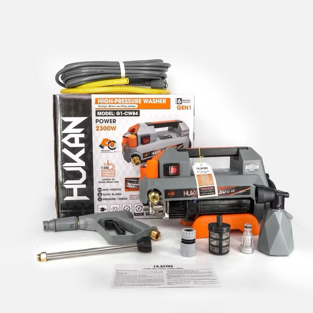 Máy Rửa Xe Chỉnh Áp HUKAN G1-CW84 - Công Suất 2300W - Có Núm Chỉnh Áp - Lõi dây đồng 100%- Bản mới n