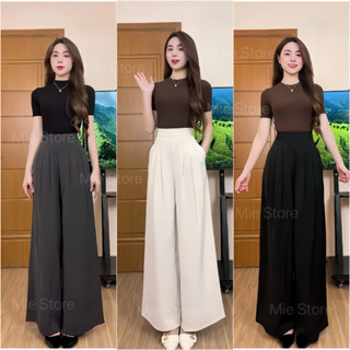   822  Quần Ống Rộng Ống 30-32cm 3 Ly Khoá Sau Chất Vải Gold Nhật CC Dài 100cm 