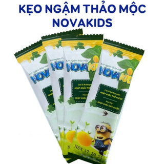 Kẹo mút keo ong, lá thường xuân NOVAKIDS Thảo Mộc- Giảm Các Triệu Chứng Ngứa Rát Họng. ( 8k /1 cái kẹo)