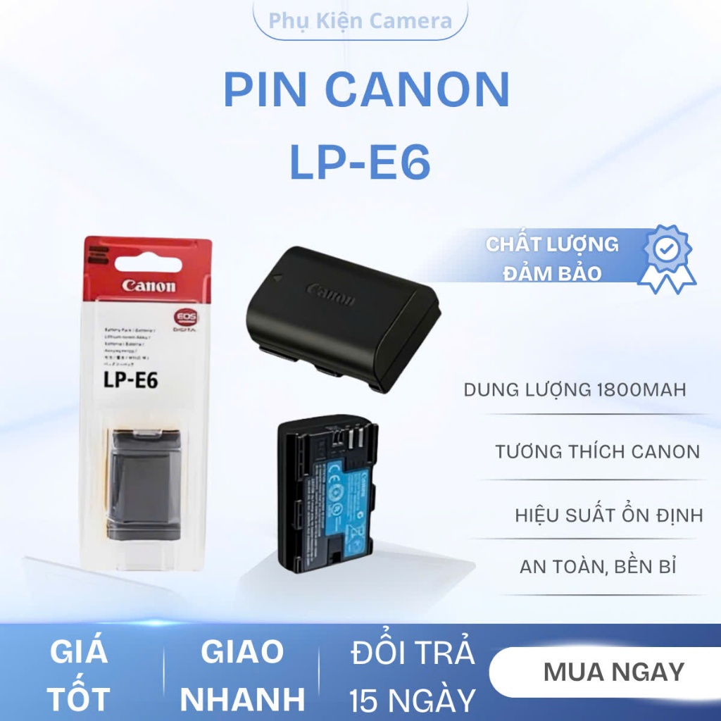 Pin thay thế Canon LP-E6 / LP-E8 / LP-E10 / LP-E12 Pin máy ảnh DSLR & Mirrorless
