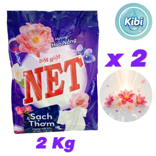  Combo 2 túi bột giặt NET hương hoa nắng sạch nhanh thơm lâu ngay cả khi thiếu nắng 2 kg 