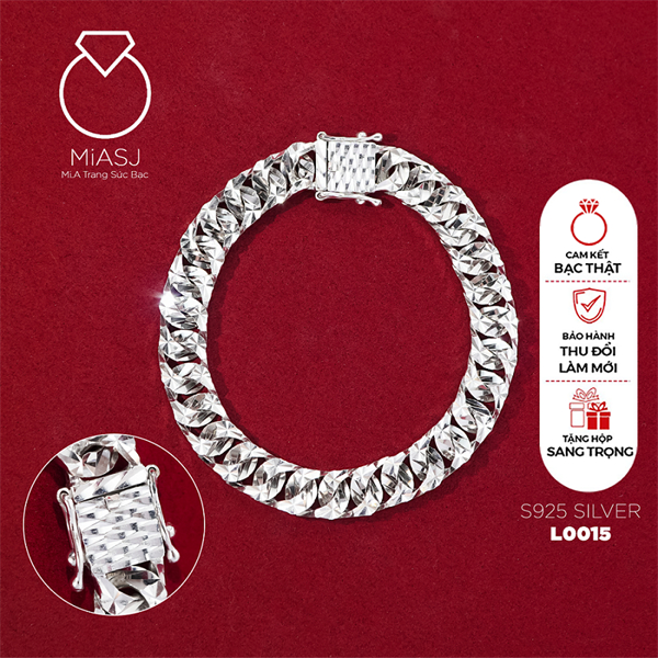 L0015 - Lắc lật móc máy 7mm Bạc S925 MiASJ
