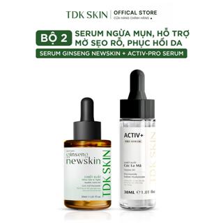  NEW  Combo liệu trình ngừa mụn sẹo rỗ Serum trắng da giảm thâm & Serum ngừa mụn sẹo - TDK SKIN 