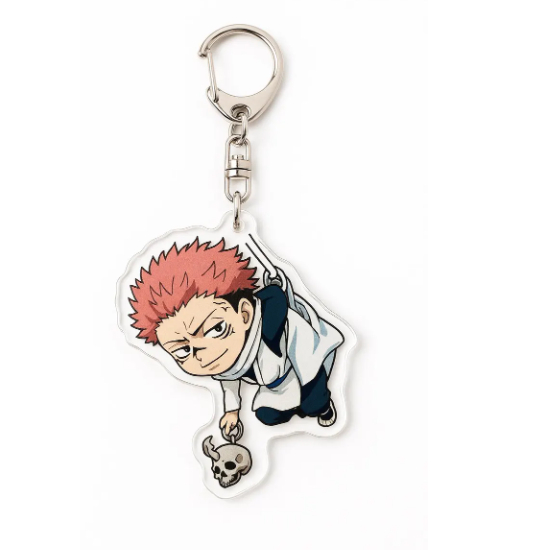 Sukuna Acrylic Keychain – Jujutsu Kaisen Anime Accessory, Double-Sided Pendant with Sukuna’s Skull C