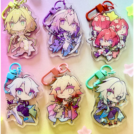 Honkai Star Rail Amphoreus Charms - Aglaea, Anaxa, Castorice, Mydei, Phainon, Tribbie - Acrylic Keyc