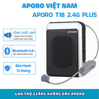Máy trợ giảng không dây Aporo T18 Hỗ trợ thẻ TF, AUX, Ghi âm, FM, Bluetooth,Usb - Loa trợ giảng Aporo
