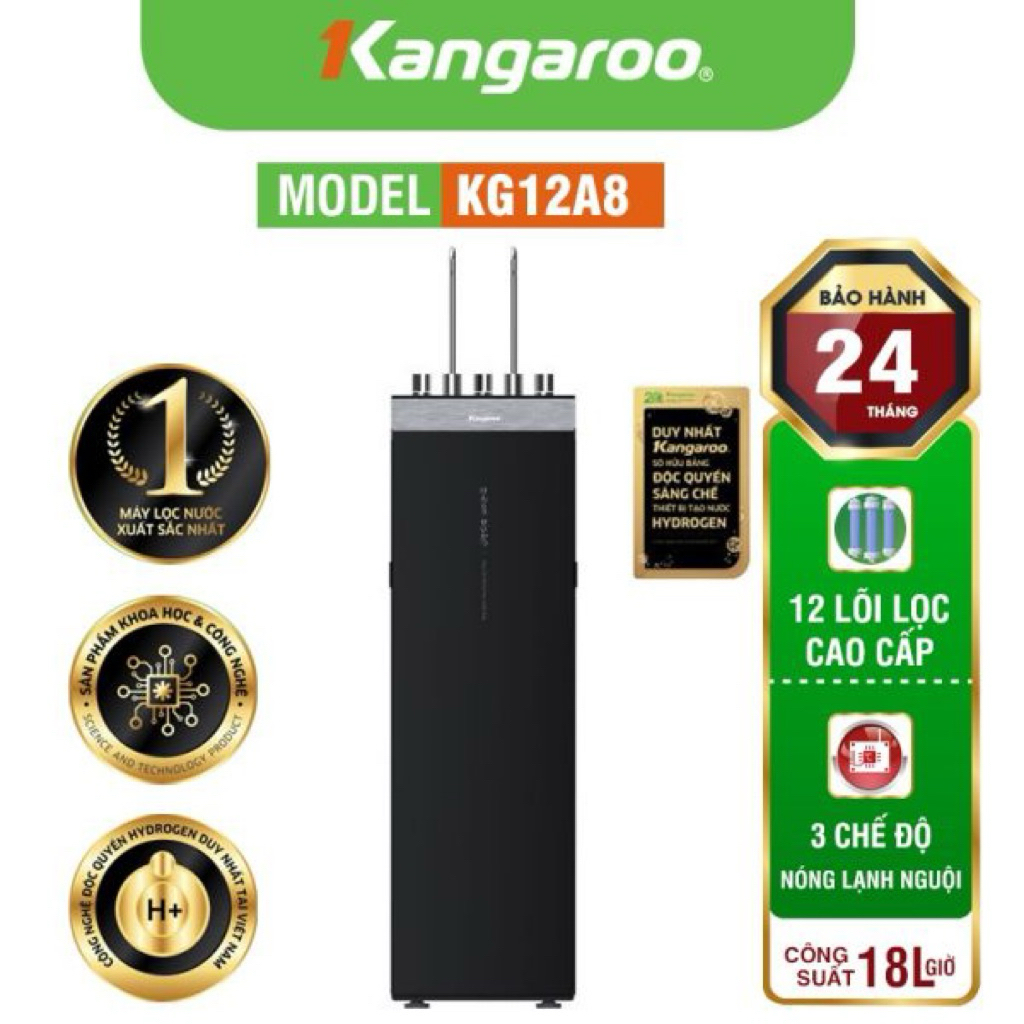 Máy lọc nước Kangaroo Sumire Hydrogen nóng lạnh KG12A6, 12 Lõi, Bảo Hành Chính Hãng 24 Tháng