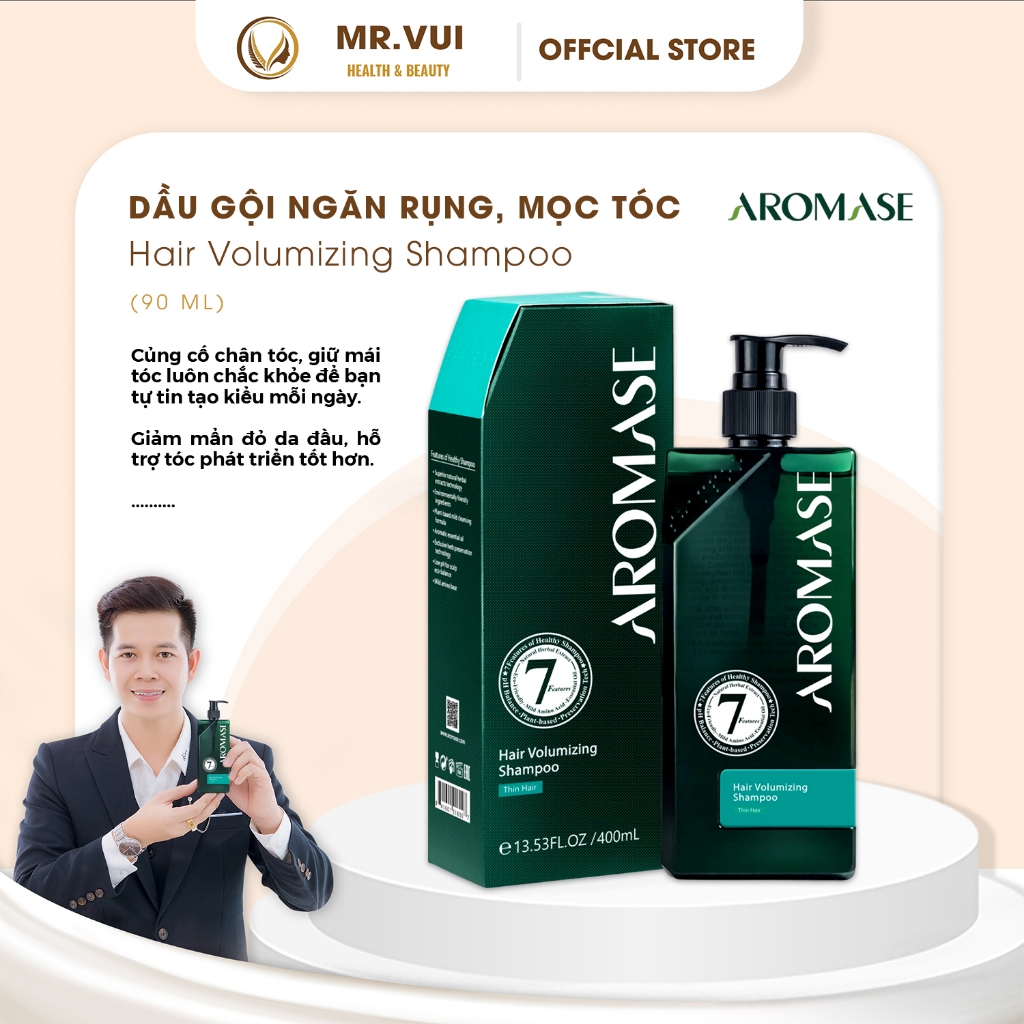 [Hỏa tốc] Dầu gội làm phồng tóc, ngăn rụng, mọc tóc AROMASE Hair Volumizing Shampoo 400ml