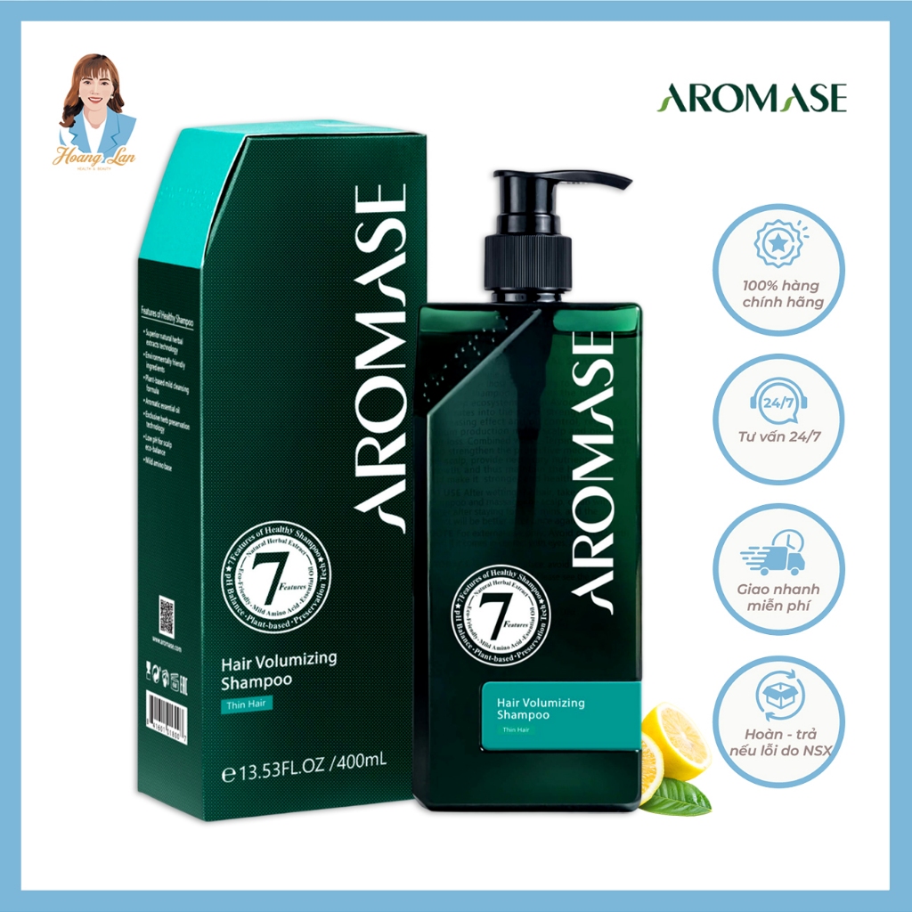 Dầu gội làm phồng tóc, ngăn rụng và mọc tóc Đài Loan AROMASE Hair Volumizing Shampoo 400ml