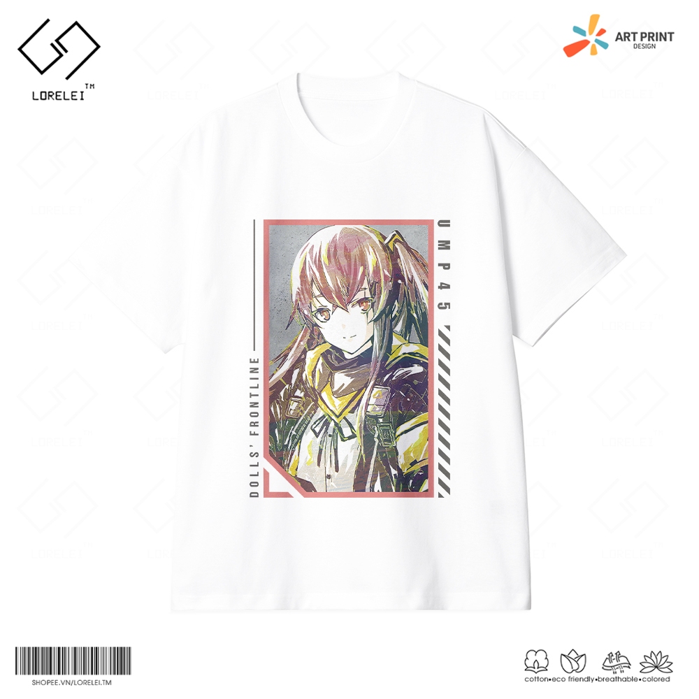 Áo thun Unisex Girls' Frontline UMP45 Cotton 100% ngắn tay