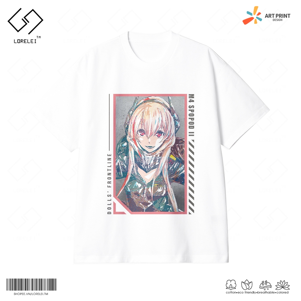 Áo thun Unisex Girls' Frontline M4 SPOPOD II Cotton 100% ngắn tay