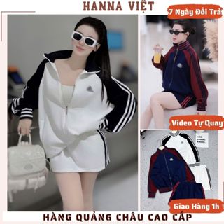 Set Đồ Nữ, Đồ Thể Thao Nữ, Bộ Đồ Nữ, Set Áo Khoác Dài Tay Viền Kẻ Sọc Phối Chân Váy Ngắn H11 Ms18