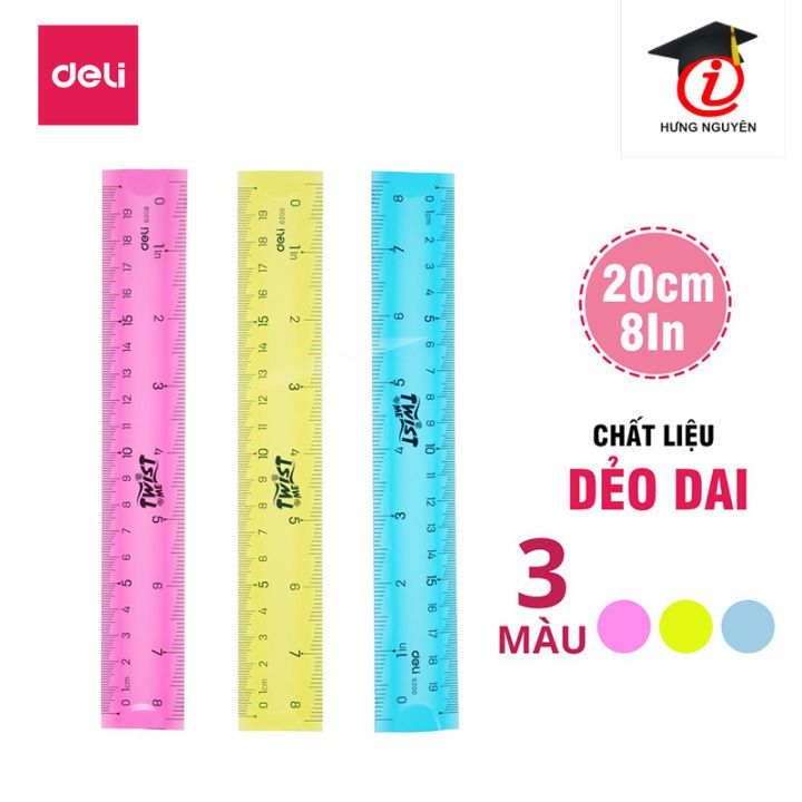 Thước dẻo 20cm Deli 6208- Thước dẻo 30cm Deli 6209