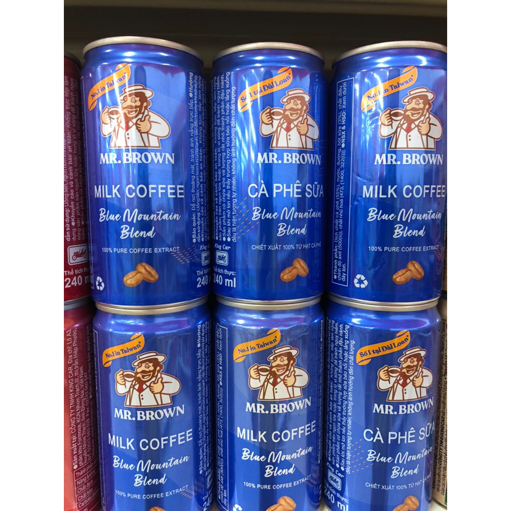 Cà phê Blue Mountain Blend Mr.Brown 240ml (lốc 6 lon)