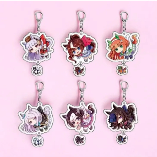 Umamusume Pretty Derby 2 inch, keychain Acrylic Charm- Special week, Rice shower, Tokai teio