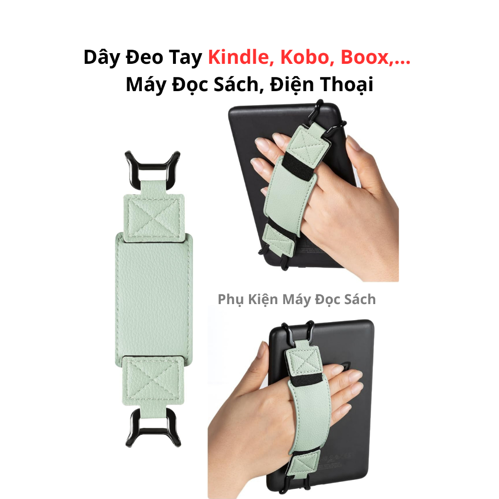 Dây Đeo Tay Da Kindle, Kobo, Boox, Meebook, Máy Đọc Sách, Điện Thoại, Máy Tính Bảng. Dây Co Giãn Máy Đọc Sách