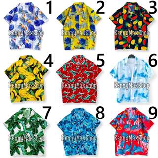 Hơn 30 mẫu Áo Sơ Mi Đi Biển Hoạ Tiết Trái Đào Thơm Dứa Dưa Hấu Mây Lá Chuối Vẹt Xanh - Đồng Phục Nhóm Lớp Team Building