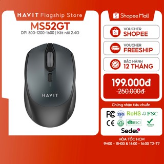  Chuột Không Dây Havit MS52GT 2.4G DPI 800-1600 | Thiết Kế Công Thái Học 