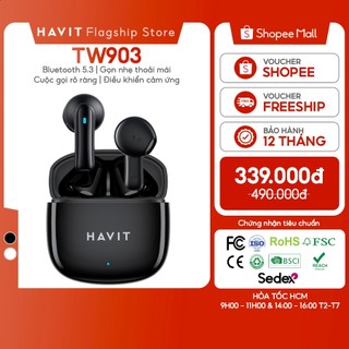  Tai Nghe Không Dây Havit TW903 Call HD Semi-Inear Bluetooth 5.3 - Hàng Chính Hãng 