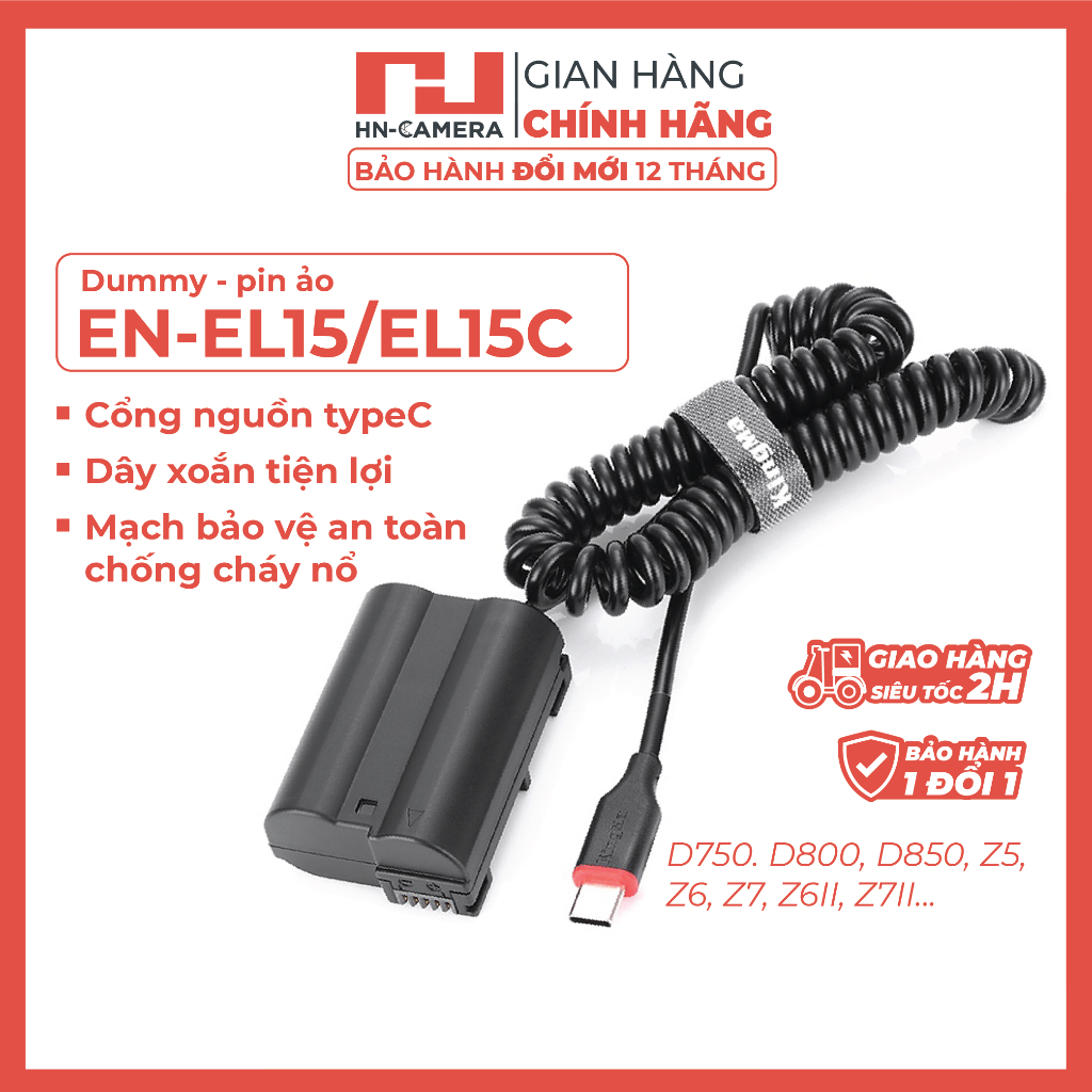 Dummy Pin Kingma cho Nikon EN EL15 TypeC ( Bản mới 2026)