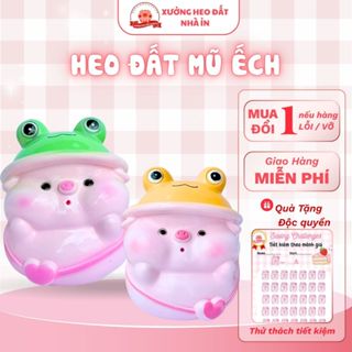   LỖ TRÒN - SIZE NHỎ  Heo đất tiết kiệm BÁNH BAO MŨ ẾCH lợn đất tiết kiệm size NHỎ - XƯỞNG HEO ĐẤT NHÀ ỈN 