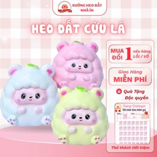   LỖ TRÒN size TO  NHỎ  Heo đất CỪU LÁ TIẾT KIỆM lợn đất tiết kiệm size TO  NHỎ dễ thương - XƯỞNG HEO ĐẤT NHÀ ỈN 