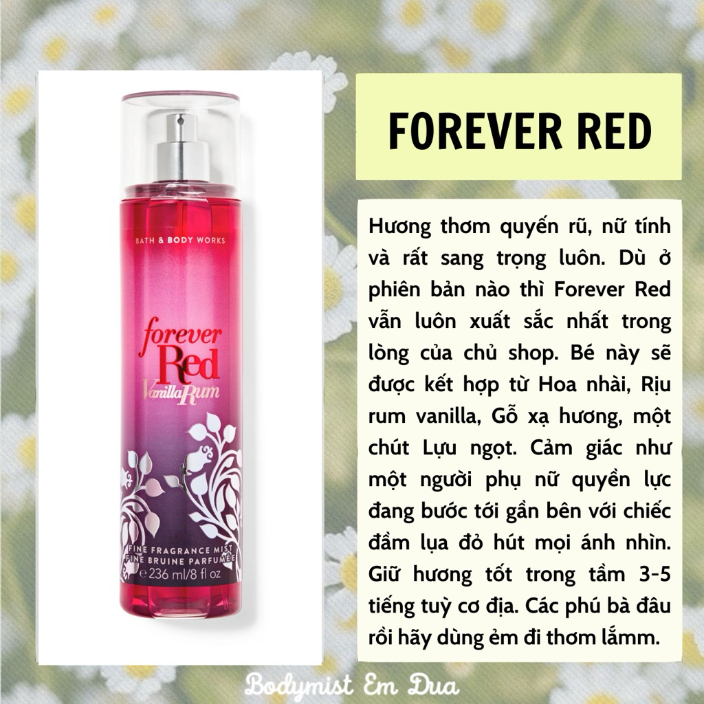 [Bodymist] Xịt Thơm Toàn Thân - FOREVER RED - Em Dứa