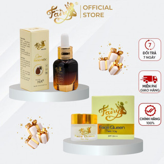  Combo Kem dưỡng da mặt Face Queen Fairy 10gr & Serum Thảo mộc 10ml  mẫu mới  tặng 1 mặt nạ dừa 