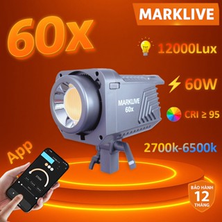 MARKLIVE 60X Đèn Livestream Chụp Ảnh Quay Video Chuyên Nghiệp, Chuẩn màu 95%, Sáng Mạnh ,APP kết nối