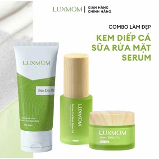  Bộ Ba Chăm Da Mẹ Bầu Sau Sinh Luxmom gồm : Kem Diếp cá + Sữa Rửa Mặt Và Serum Trà Xanh Giảm Mụn Mờ Thâm Dưỡng Trắng Da 
