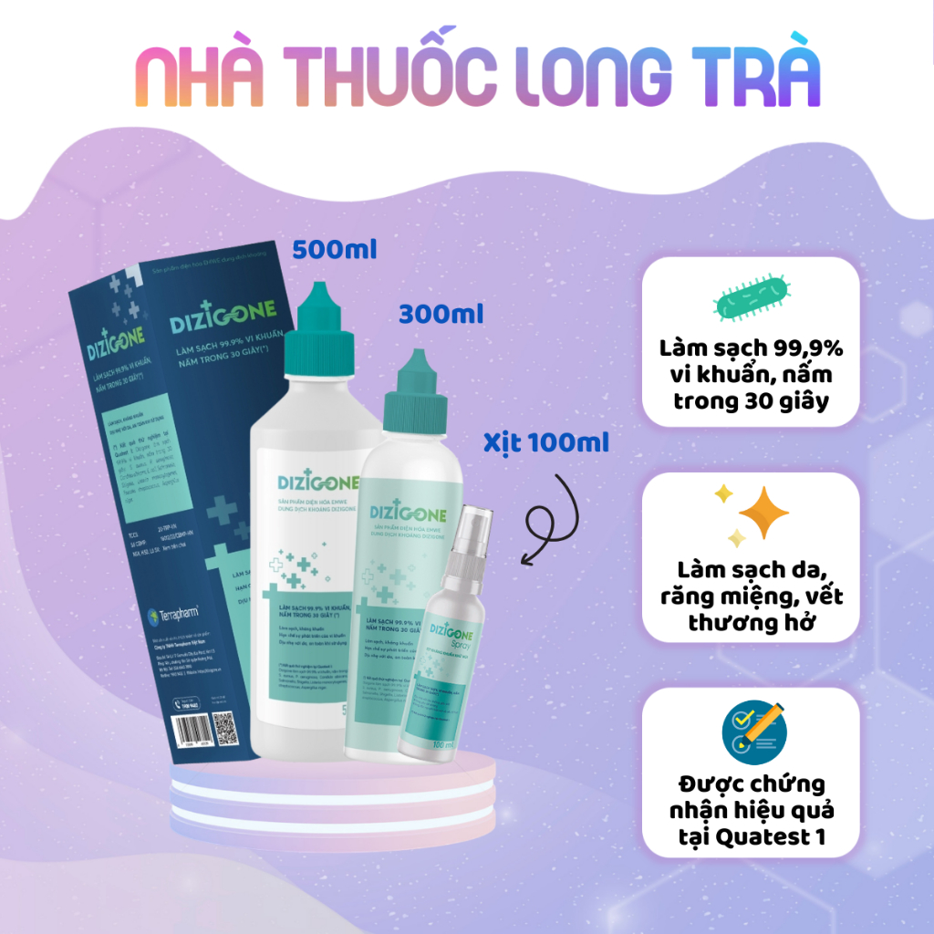 [GIÀM SỐC] Dung dịch kháng khuẩn, vi nấm từ công nghệ điện hóa EMWE Dizigone Chai 100ml, 300ml, 500m