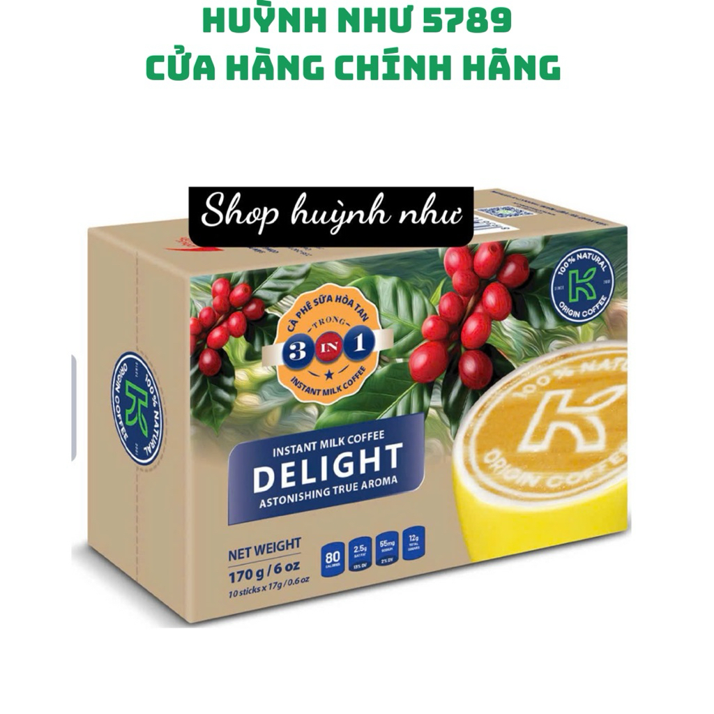 [CHÍNH HÃNG]Cafe sữa hoà tan K coffee Delight 3 in 1 170g