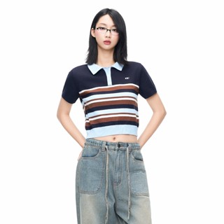 CARA Áo polo nữ Henly tay ngắn chất len dệt đơn giản