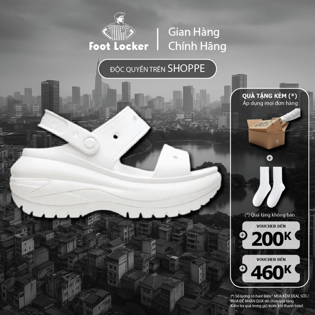 [ CHÍNH HÃNG ] SANDAL UNISEX CROCS MEGA CRUSH - WHITE ..