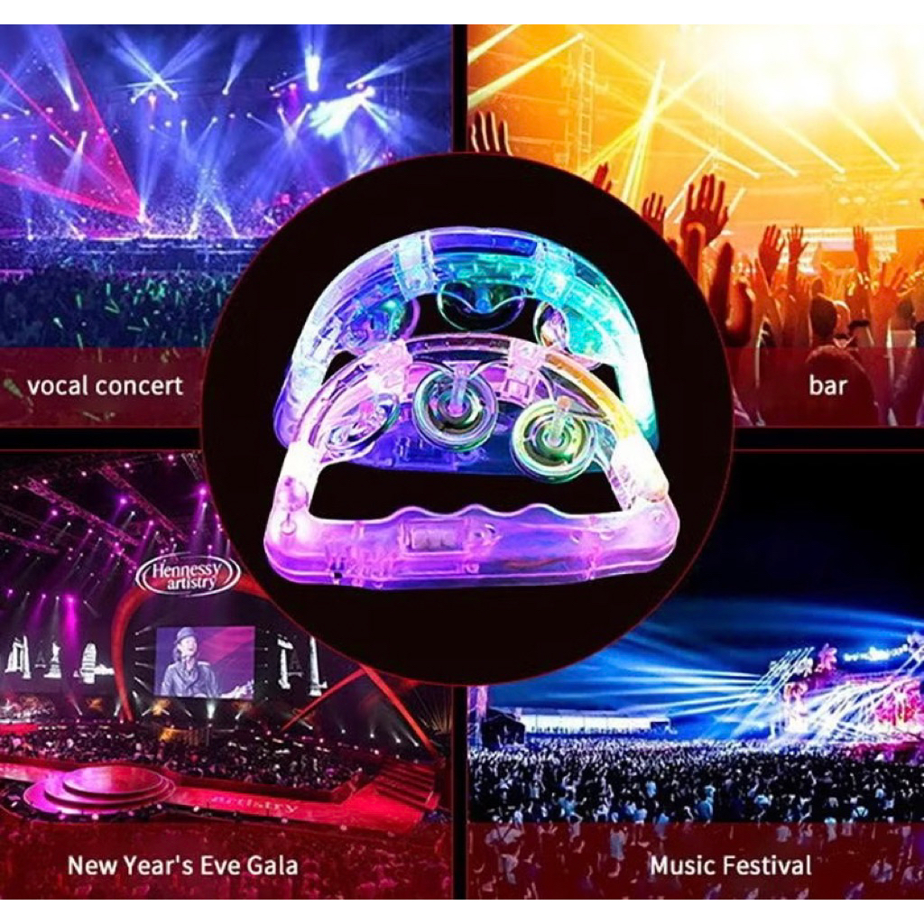 Trống Lục Lạc Đồ Chơi Có Đèn LED Phát Sáng Phụ kiện đu concert màu sắc ngẫu nhiên 3674