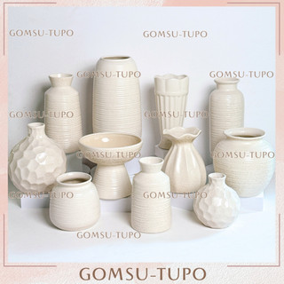  Bình Hoa Gốm men TRẮNG TIÊU PASTEL - P2 Lọ hoa gomsutupo Bát Tràng 