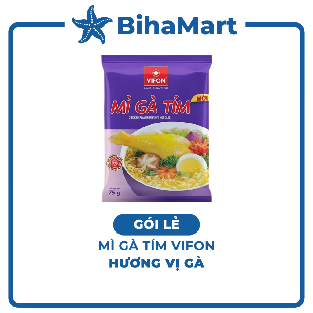 [GÓILẺ] - VIFON - Mì gà tím Vifon, Mì Vifon gà tím, Mì gà Vifon gà tím, Mì gói gà tím ăn liền Vifon 